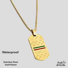 Load image into Gallery viewer, Stainless Steel Gold Plated Dog Tag Pendant with Necklace