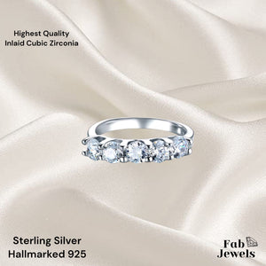 Highest Quality Sterling Silver Half Eternity Ring