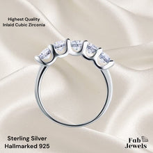 Load image into Gallery viewer, Highest Quality Sterling Silver Half Eternity Ring