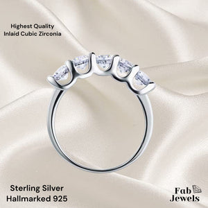 Highest Quality Sterling Silver Half Eternity Ring