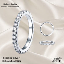 Load image into Gallery viewer, Highest Quality Hallmarked Sterling Silver Full Eternity Ring Waterproof