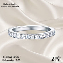 Load image into Gallery viewer, Highest Quality Hallmarked Sterling Silver Full Eternity Ring Waterproof