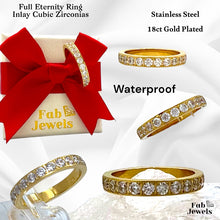 Load image into Gallery viewer, Highest Quality Stainless Steel 18ct Gold Plated Full Eternity Ring Waterproof