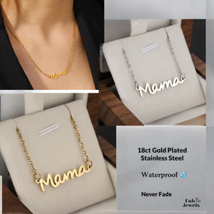 18ct Gold Plated on Stainless Steel Ma Mama Necklace Waterproof