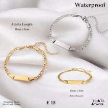 Load image into Gallery viewer, 18ct Good Plated Stainless Steel Baby Children Ladies Boys Girls Id Bracelet Waterproof