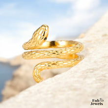 Load image into Gallery viewer, Stainless Steel Yellow Gold Plated Snake Ring Waterproof