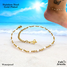 Load image into Gallery viewer, Gold Plated Stainless Steel Anklet Multi Colour Beaded Ankle Chain Waterproof