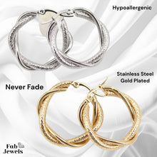 Load image into Gallery viewer, Gold Plated Stainless Steel Hypoallergenic Hoop Loop Earrings