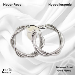 Gold Plated Stainless Steel Hypoallergenic Hoop Loop Earrings