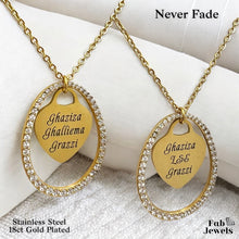 Load image into Gallery viewer, 18ct Gold Plated on Stainless Steel Ghalliema Teacher LSE Pendant with Inlaid Sparkling Cubic Zirconia Necklace Included