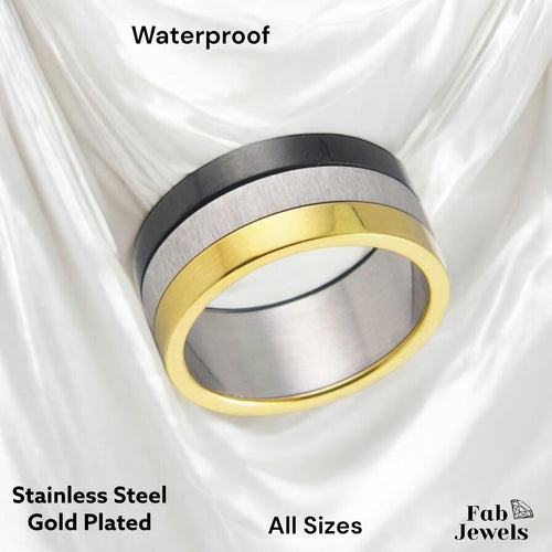 Gorgeous Stainless Steel 316L Unisex 3 Colour Ring