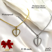 Load image into Gallery viewer, 18ct Gold Plated Stainless Steel Necklace with Heart Mother of Pearl Pendant