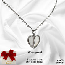 Load image into Gallery viewer, 18ct Gold Plated Stainless Steel Necklace with Heart Mother of Pearl Pendant