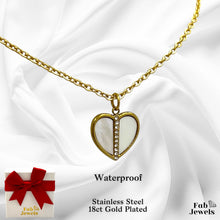 Load image into Gallery viewer, 18ct Gold Plated Stainless Steel Necklace with Heart Mother of Pearl Pendant