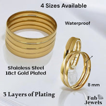 Load image into Gallery viewer, Highest Quality 18ct Gold Plated on Stainless Steel Plain Fili Bangles Set of 2