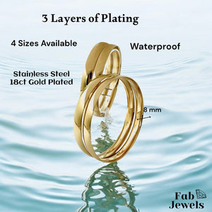 Highest Quality 18ct Gold Plated on Stainless Steel Plain Fili Bangles Set of 2