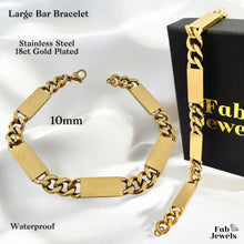 Load image into Gallery viewer, High Quality 18ct Gold Finish on Stainless Steel Waterproof Chunky Bracelet ‘Tal-Bicca’ 10mm