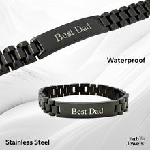 Load image into Gallery viewer, Stainless Steel / 18ct Yellow Gold / Two Tone Black Best Dad Bracelet Waterproof