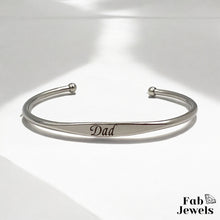 Load image into Gallery viewer, Yellow Gold Plated Stainless Steel Black Dad Adjustable Bangle