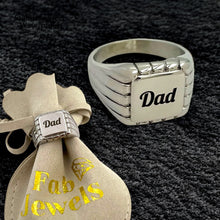 Load image into Gallery viewer, 18ct Gold Plated Stainless Steel Dad Signet Ring Waterproof