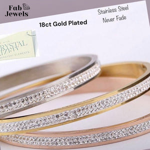 Genuine Swarovski Crystals Stainless Steel Yellow/ Rose Gold