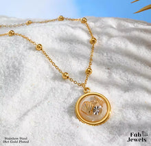 Load image into Gallery viewer, 18ct Gold Plated Stainless Steel Ball Necklace with Round Summer Pendant Seashell Starfish