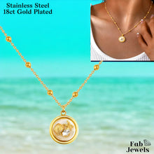 Load image into Gallery viewer, 18ct Gold Plated Stainless Steel Ball Necklace with Round Summer Pendant Seashell Starfish