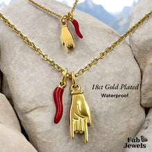 Load image into Gallery viewer, Yellow Gold Plated S/Steel Good Luck Horn Pendants with Necklace