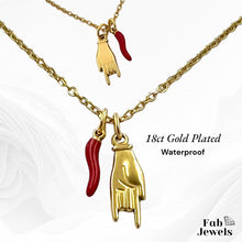 Load image into Gallery viewer, Yellow Gold Plated S/Steel Good Luck Horn Pendants with Necklace