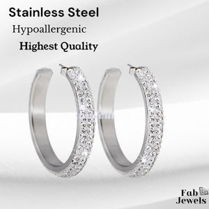 High Quality Stainless Steel 316L Hypoallergenic Earrings with Swarovski Crystals