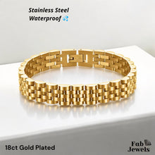 Load image into Gallery viewer, High Quality 18ct Gold Finish on Stainless Steel Mens Ladies Bracelet 2 Tone