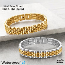 Load image into Gallery viewer, High Quality 18ct Gold Finish on Stainless Steel Mens Ladies Bracelet 2 Tone