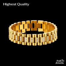 Load image into Gallery viewer, Stainless Steel Stylish Yellow Gold Plated Bracelet with Crystals