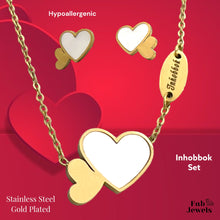 Load image into Gallery viewer, High  Quality Stainless Steel 316L Inhobbok Heart SET with Shell Necklace and Earrings