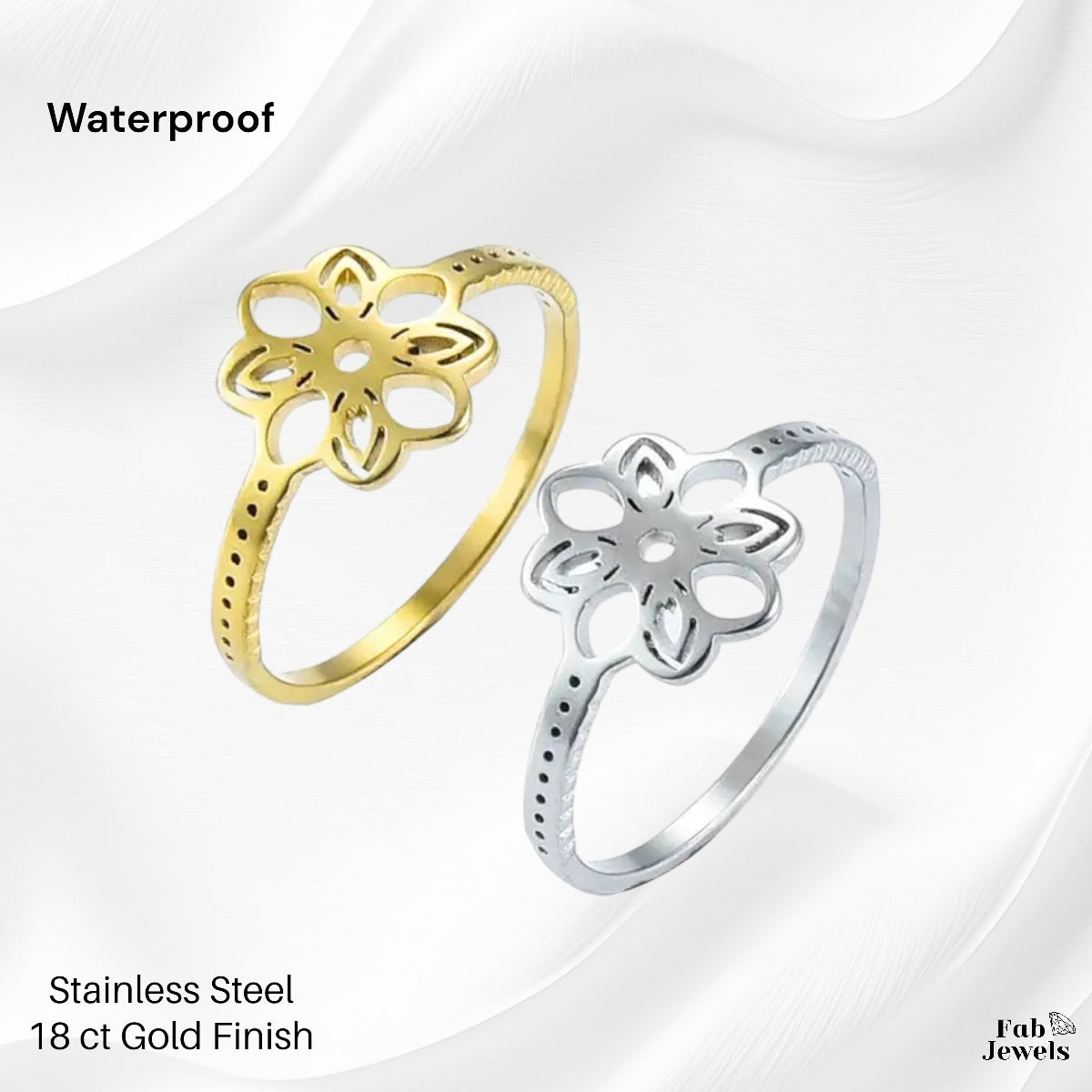 Stainless steel shop flower ring