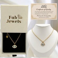 Load image into Gallery viewer, Yellow Gold Plated on S/Steel Evil Eye Good Luck Pendant with Necklace
