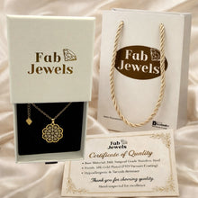 Load image into Gallery viewer, 18ct Gold Plated Stainless Steel Lace Flower Necklace with Crystals