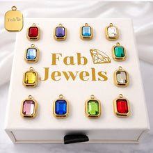 Load image into Gallery viewer, Yellow Gold Plated Stainless Steel 316L Waterproof Birthstone Pendant with Necklace