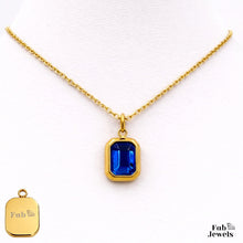 Load image into Gallery viewer, Yellow Gold Plated Stainless Steel 316L Waterproof Birthstone Pendant with Necklace
