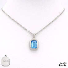 Load image into Gallery viewer, Stainless Steel 316L Silver Waterproof Birthstone Pendant with Necklace
