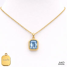 Load image into Gallery viewer, Yellow Gold Plated Stainless Steel 316L Waterproof Birthstone Pendant with Necklace