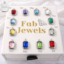 Load image into Gallery viewer, Stainless Steel 316L Silver Waterproof Birthstone Pendant with Necklace