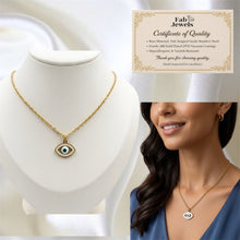 Load image into Gallery viewer, Yellow Gold Plated on S/Steel Evil Eye Good Luck Pendant with Necklace
