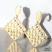 Load image into Gallery viewer, Yellow Gold Plated on Stainless Steel Dangling Earrings Hypoallergenic