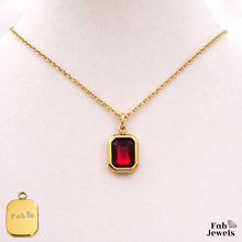 Load image into Gallery viewer, Yellow Gold Plated Stainless Steel 316L Waterproof Birthstone Pendant with Necklace