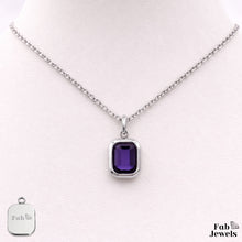 Load image into Gallery viewer, Stainless Steel 316L Silver Waterproof Birthstone Pendant with Necklace