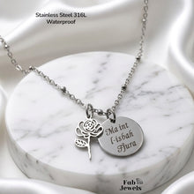 Load image into Gallery viewer, 18ct Gold Plated on Stainless Steel 316L 'Ma int l-isbah Fjura' Pendant with Flower Charm,  Necklace Included
