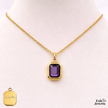Load image into Gallery viewer, Yellow Gold Plated Stainless Steel 316L Waterproof Birthstone Pendant with Necklace
