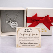Load image into Gallery viewer, 18ct Gold Plated on Stainless Steel 316L 'Ma int l-isbah Fjura' Pendant with Flower Charm,  Necklace Included