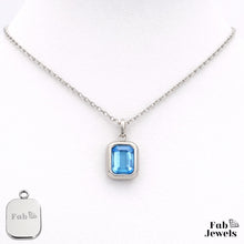 Load image into Gallery viewer, Stainless Steel 316L Silver Waterproof Birthstone Pendant with Necklace